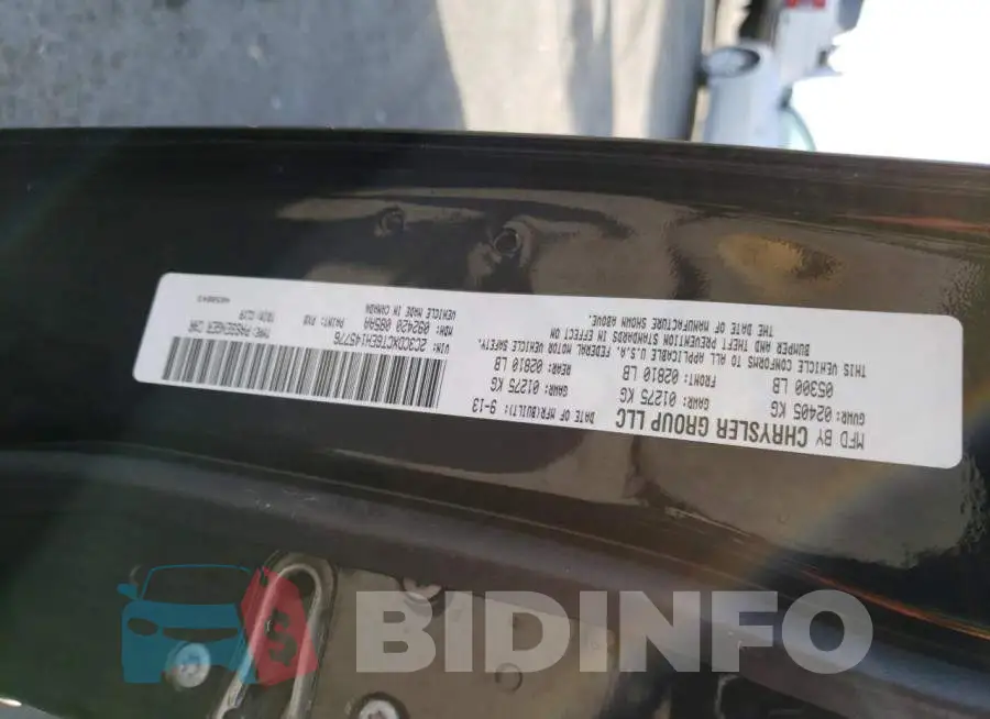 2C3CDXCT6EH145776 Photo# 13