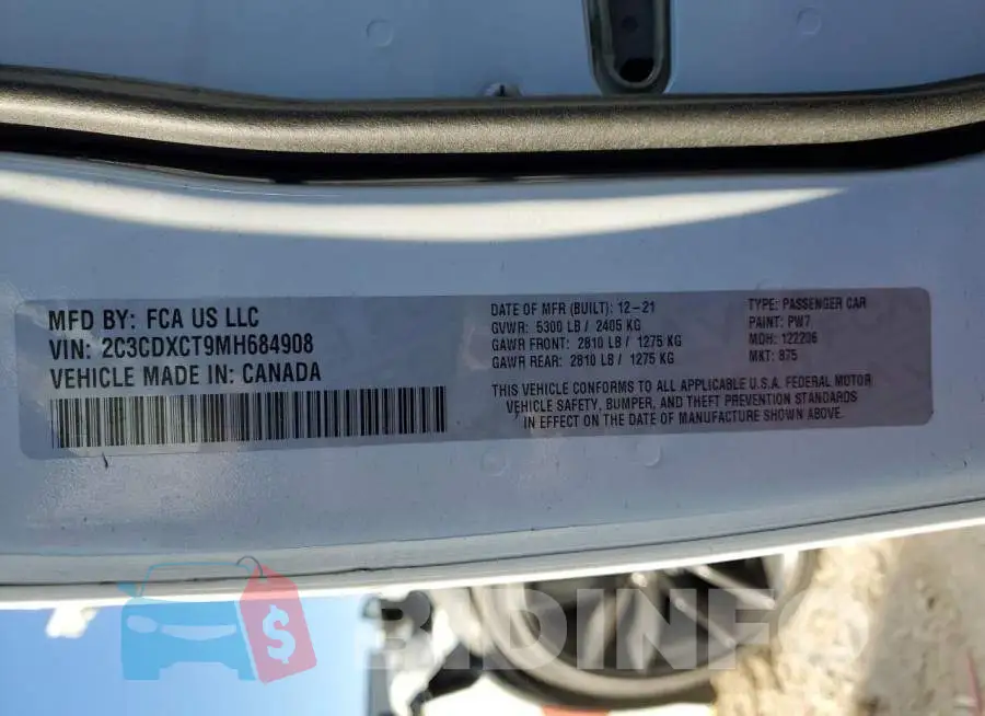 2C3CDXCT9MH684908 Photo# 12