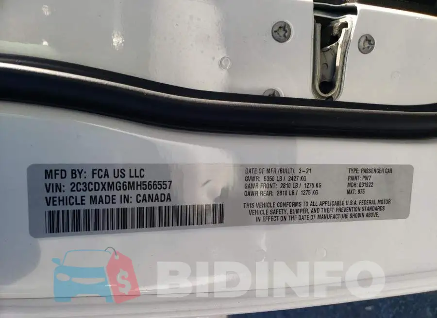 2C3CDXMG6MH566557 Photo# 12