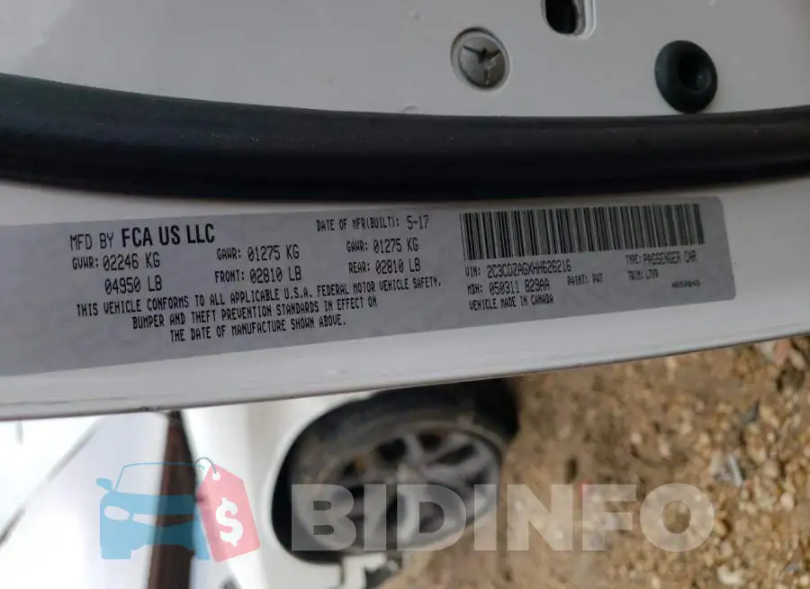 2C3CDZAGXHH626216 Photo# 12
