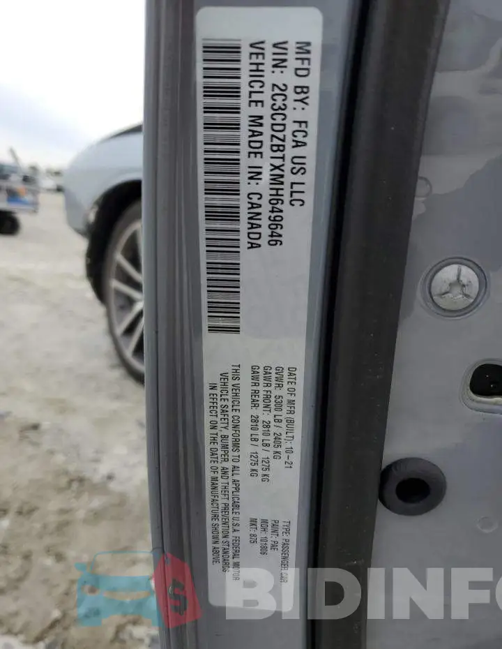 2C3CDZBTXMH649646 Photo# 12