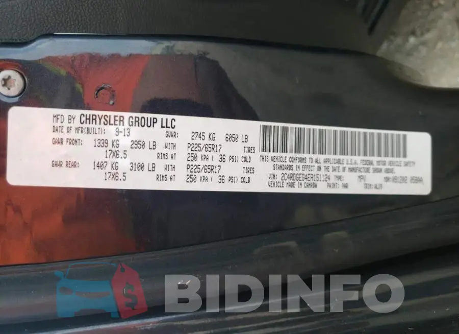 2C4RDGEG4ER151124 Photo# 13