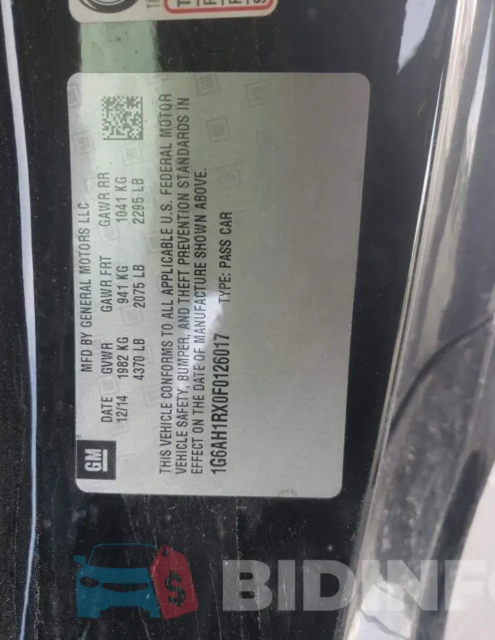 1G6AH1RX0F0126017 Photo# 12
