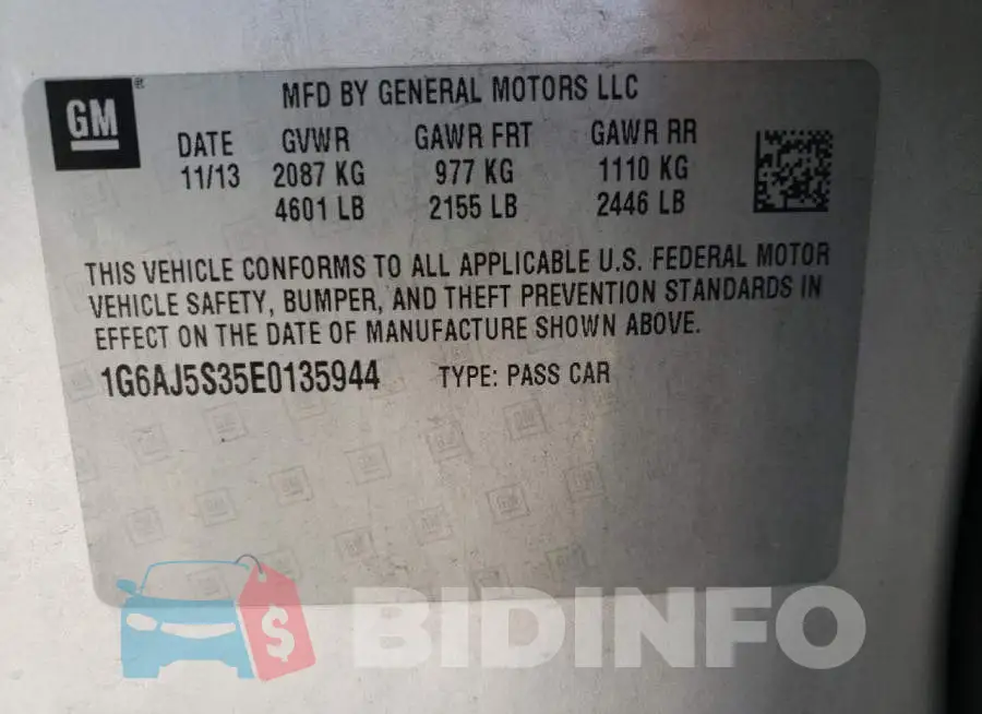 1G6AJ5S35E0135944 Photo# 12