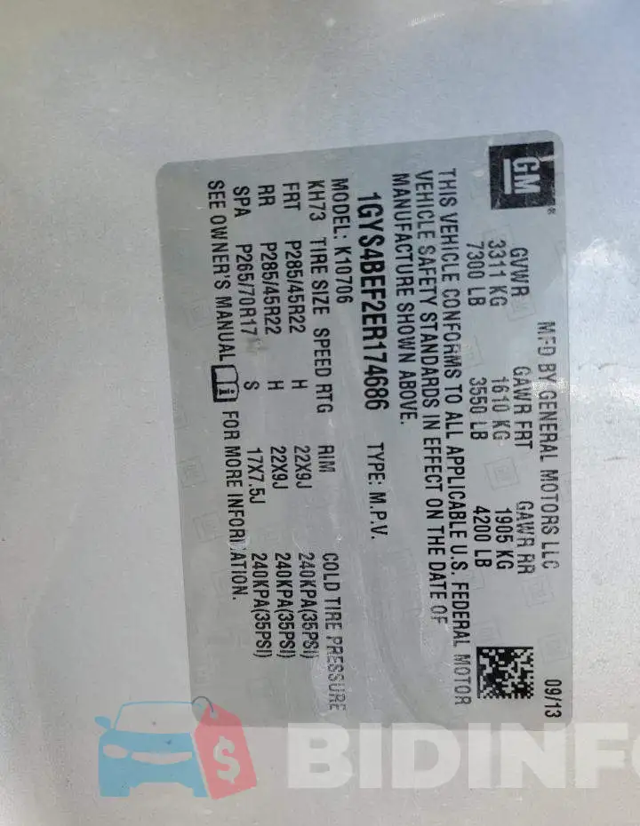 1GYS4BEF2ER174686 Photo# 13