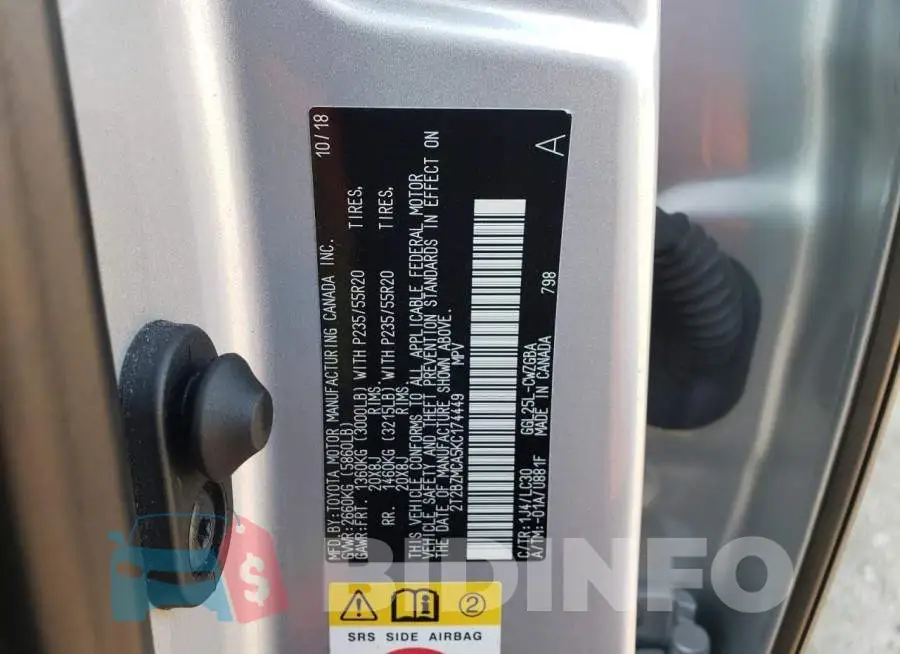 2T2BZMCA5KC174449 Photo# 14