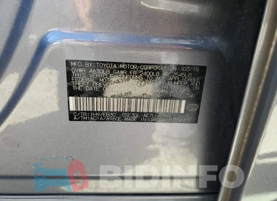 JTHBF1D23F5072586 Photo# 12