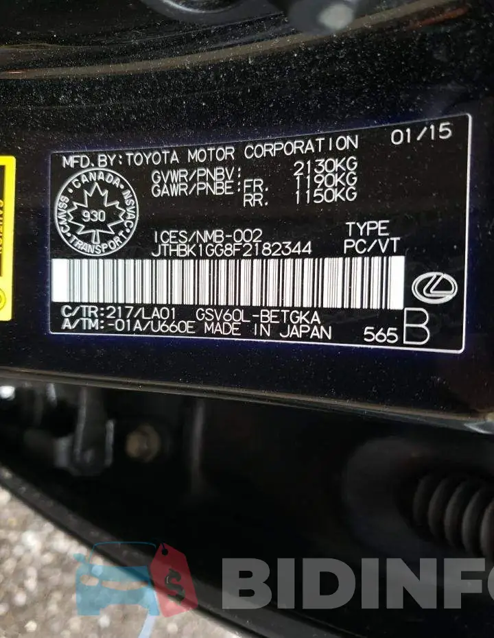 JTHBK1GG8F2182344 Photo# 12