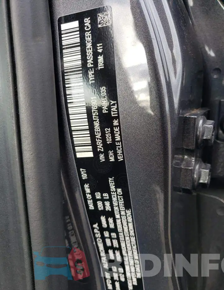 ZARFAEBN6J7576901 Photo# 12