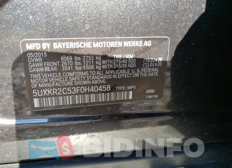 5UXKR2C53F0H40458 Photo# 13
