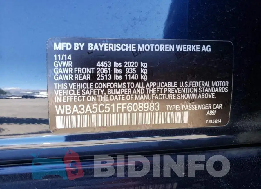 WBA3A5C51FF608983 Photo# 12