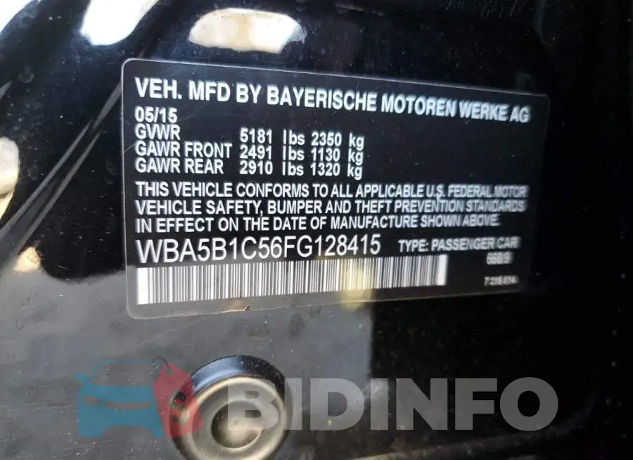 WBA5B1C56FG128415 Photo# 12