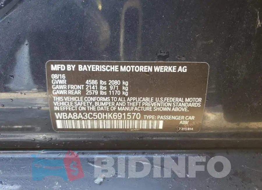 WBA8A3C50HK691570 Photo# 12