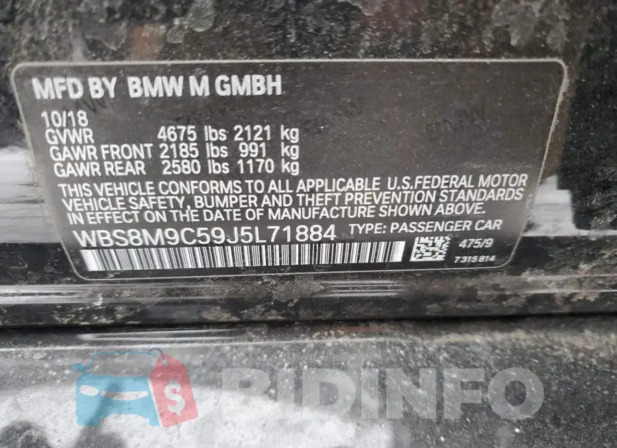 WBS8M9C59J5L71884 Photo# 12