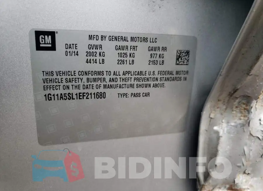1G11A5SL1EF211680 Photo# 12