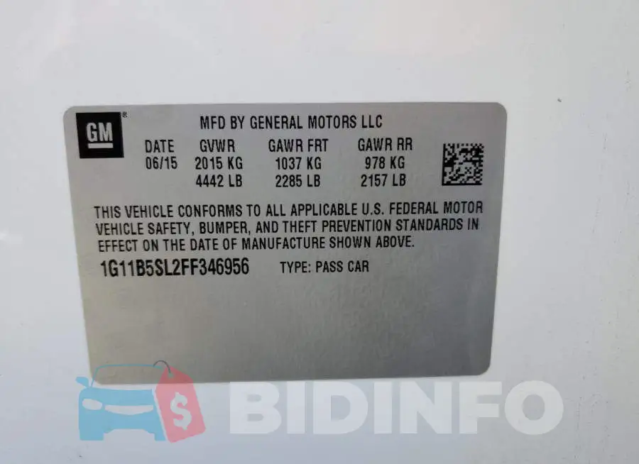 1G11B5SL2FF346956 Photo# 13