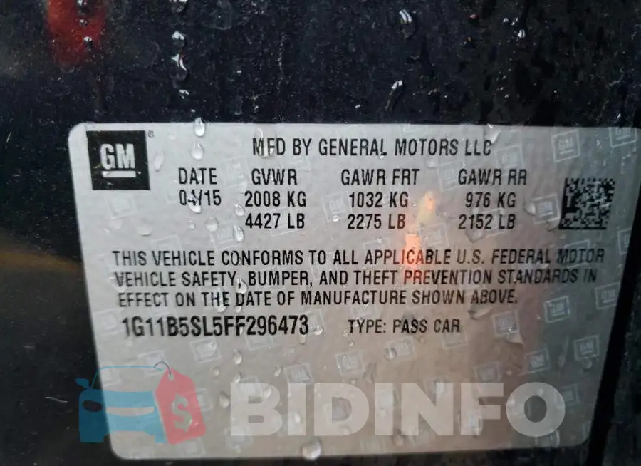 1G11B5SL5FF296473 Photo# 12