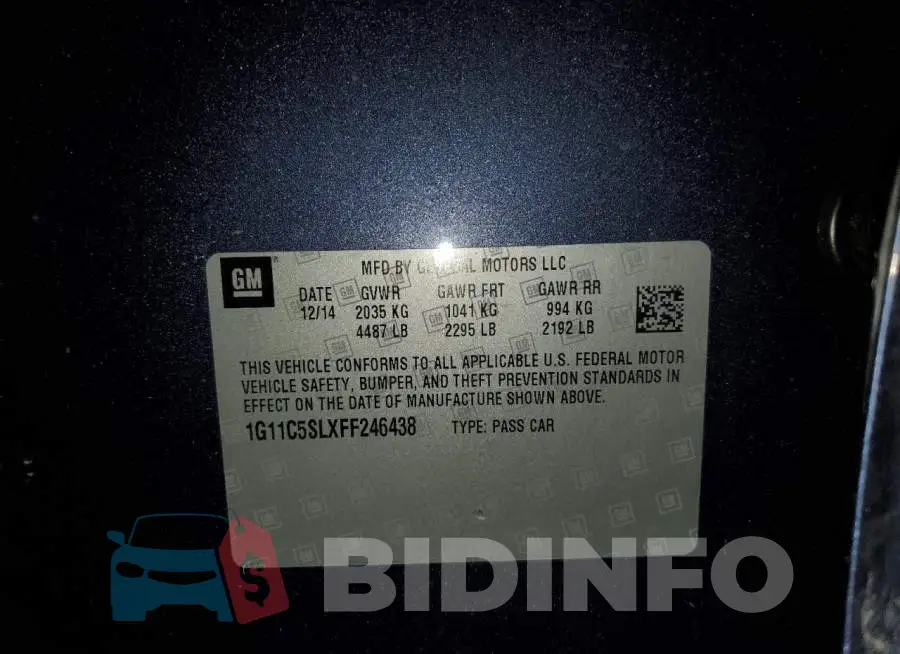 1G11C5SLXFF246438 Photo# 13