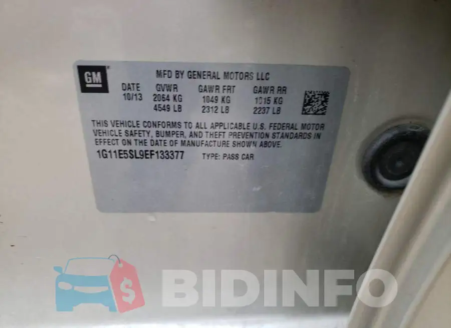 1G11E5SL9EF133377 Photo# 12