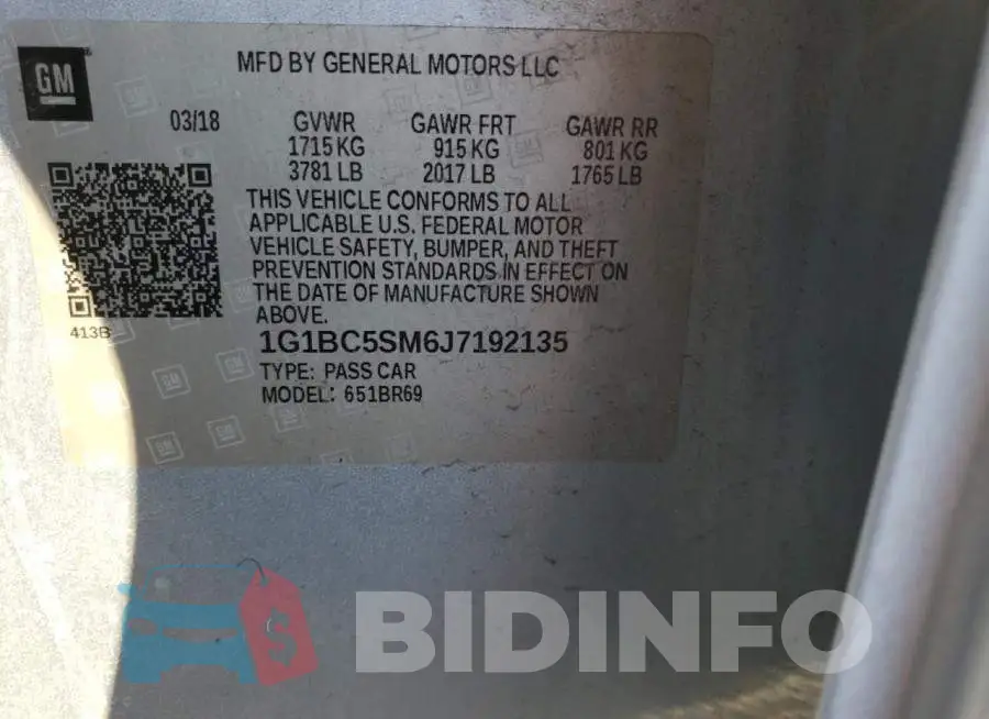 1G1BC5SM6J7192135 Photo# 12