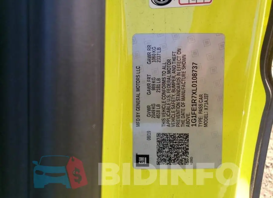 1G1FE1R7XL0108737 Photo# 12