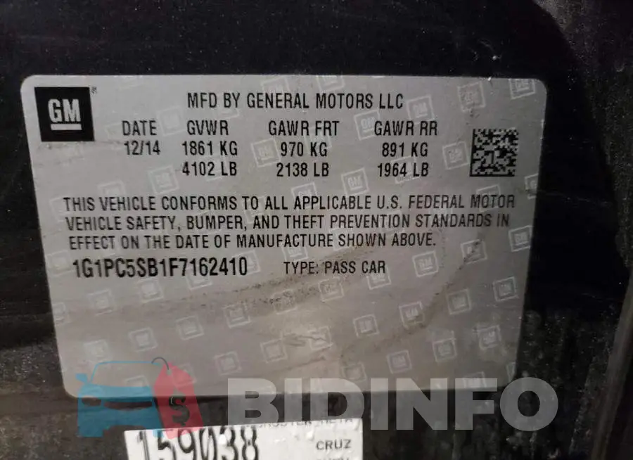 1G1PC5SB1F7162410 Photo# 12