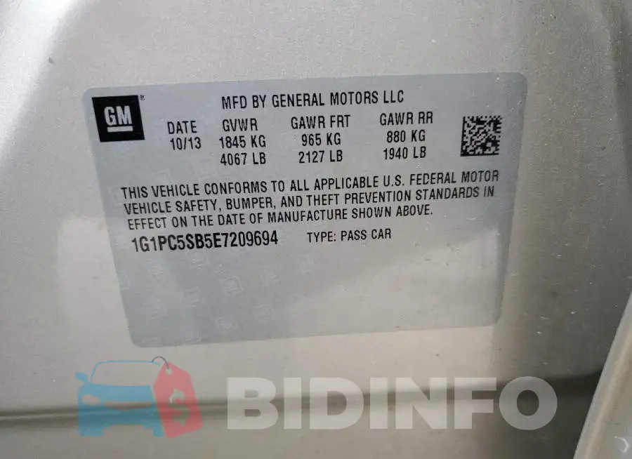 1G1PC5SB5E7209694 Photo# 12