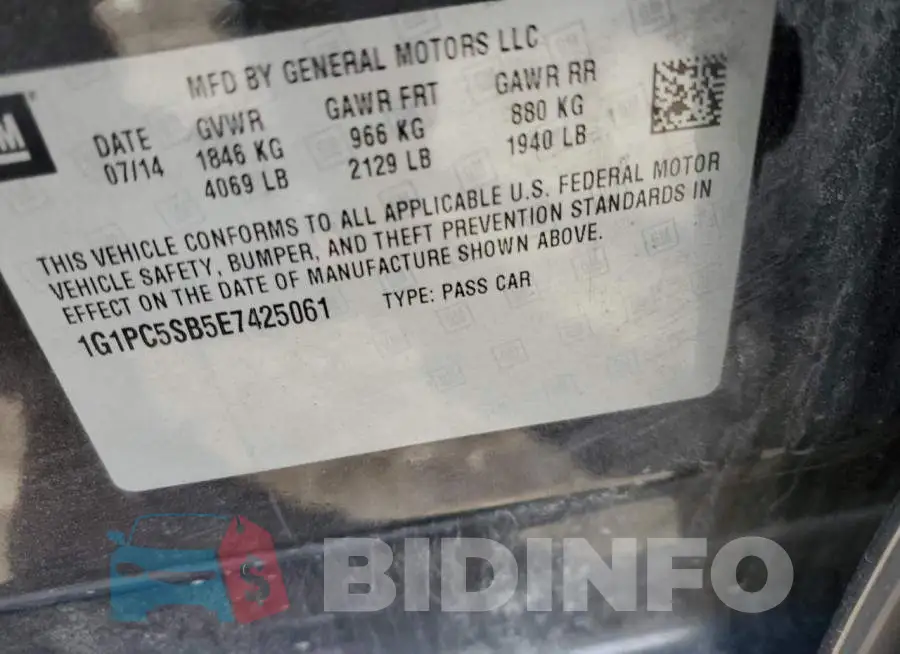 1G1PC5SB5E7425061 Photo# 12
