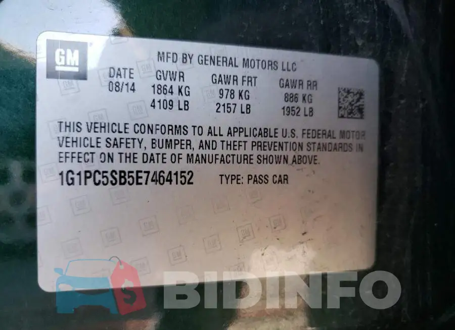 1G1PC5SB5E7464152 Photo# 12