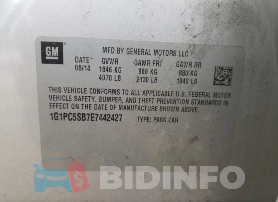 1G1PC5SB7E7442427 Photo# 13