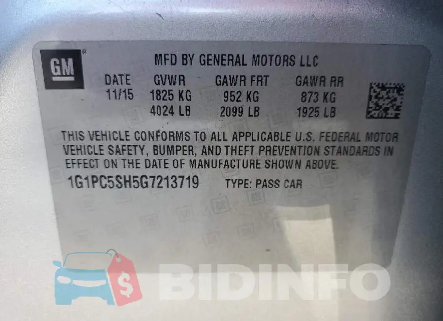 1G1PC5SH5G7213719 Photo# 12