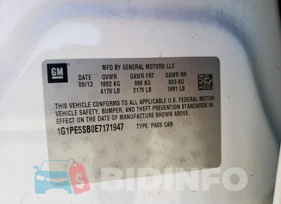 1G1PE5SB0E7171947 Photo# 13