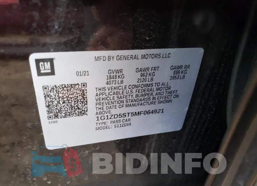1G1ZD5ST5MF064921 Photo# 12