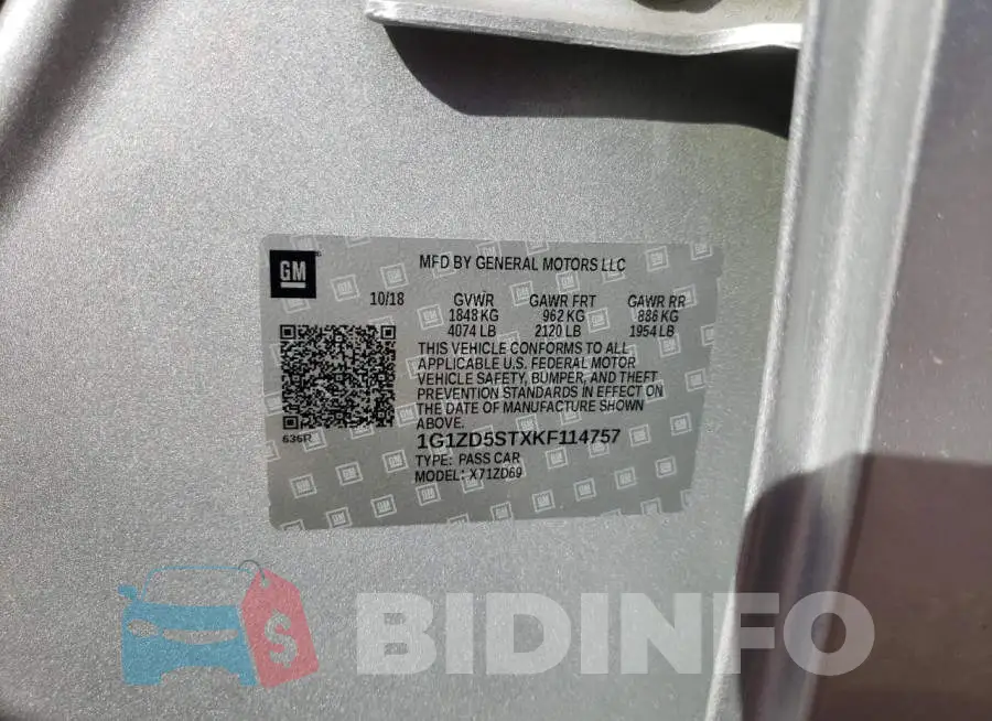 1G1ZD5STXKF114757 Photo# 12