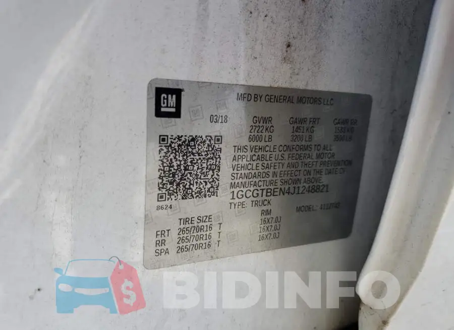 1GCGTBEN4J1248821 Photo# 12