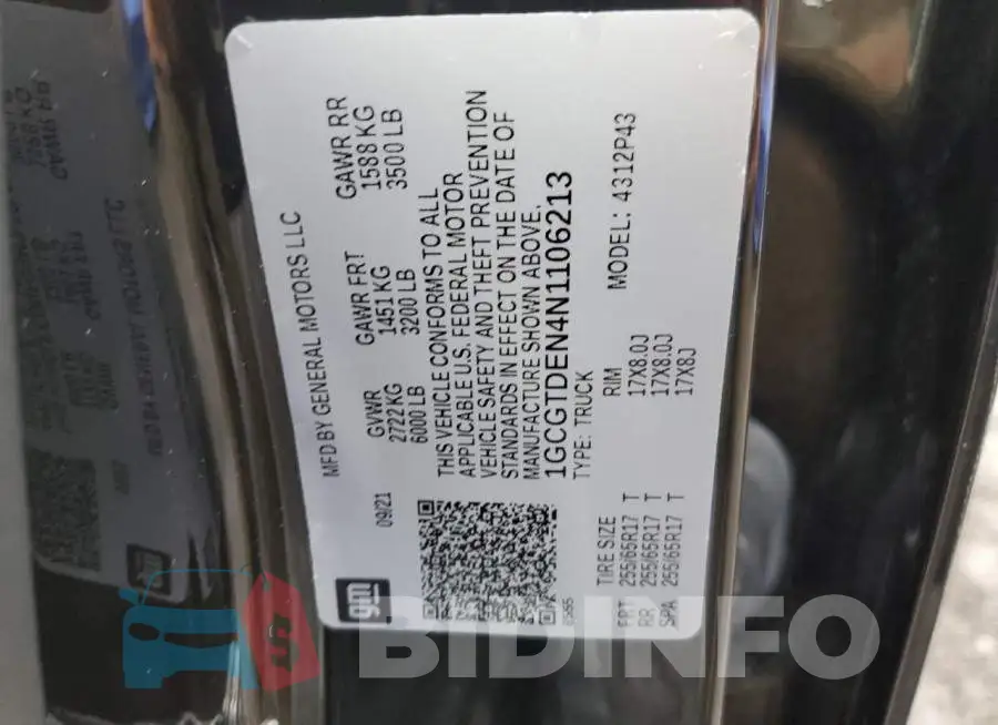 1GCGTDEN4N1106213 Photo# 12