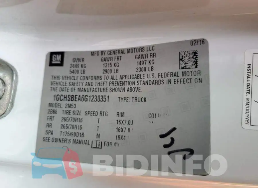 1GCHSBEA6G1230351 Photo# 13