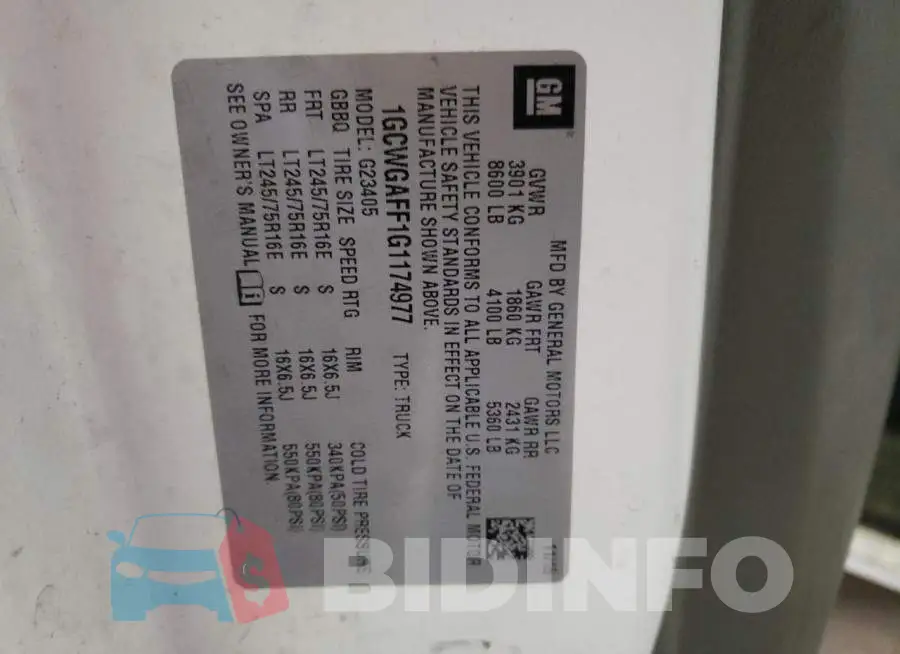 1GCWGAFF1G1174977 Photo# 12