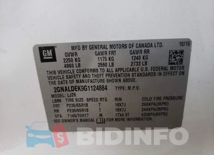 2GNALDEK9G1124884 Photo# 12