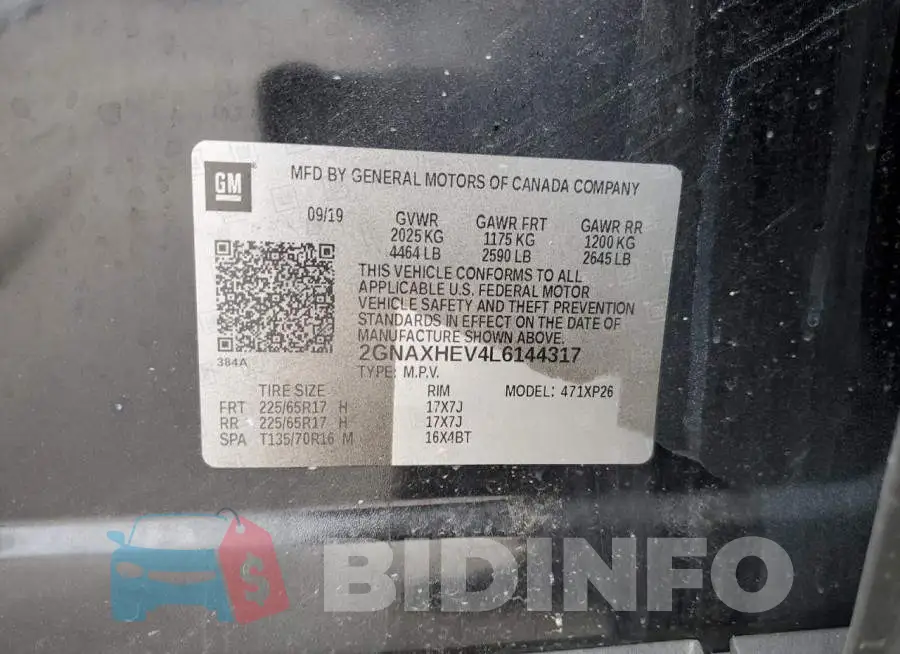 2GNAXHEV4L6144317 Photo# 12