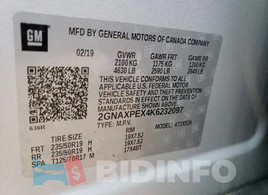 2GNAXPEX4K6232097 Photo# 13