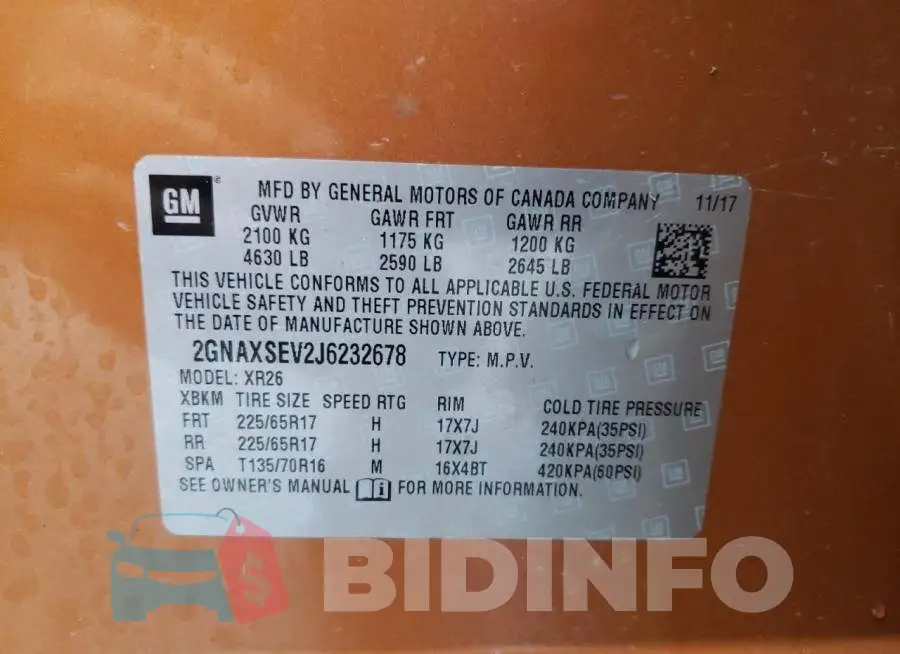 2GNAXSEV2J6232678 Photo# 13