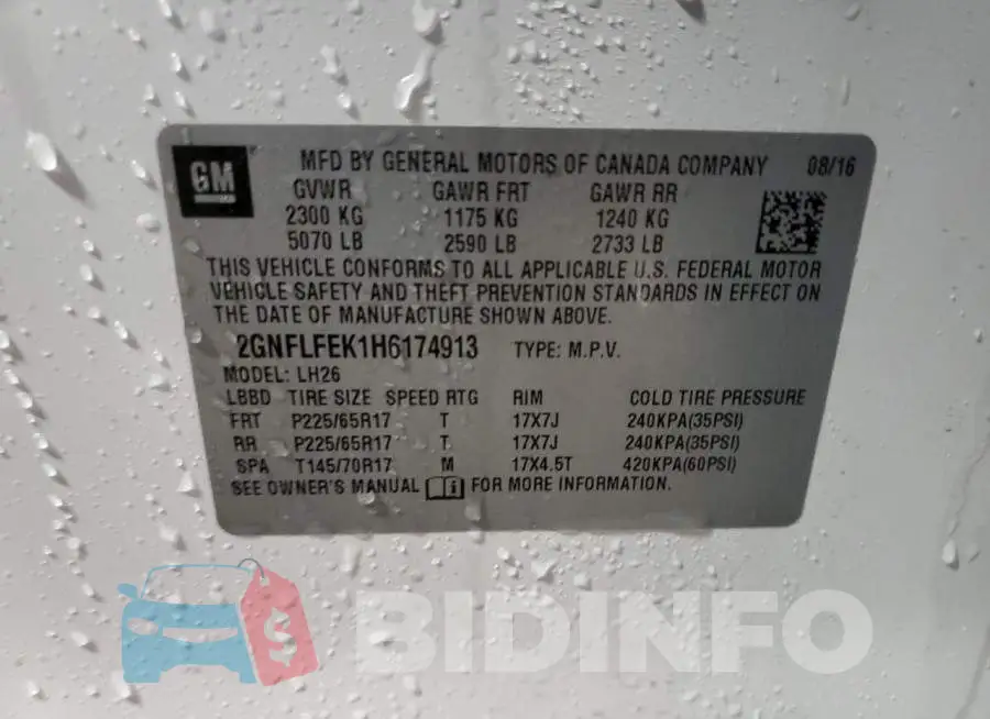 2GNFLFEK1H6174913 Photo# 13