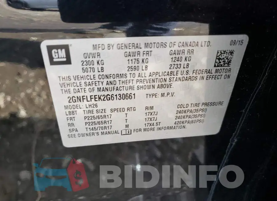 2GNFLFEK2G6130661 Photo# 10
