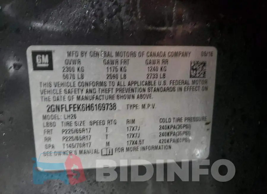 2GNFLFEK6H6169738 Photo# 13