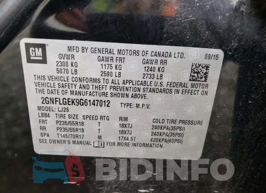 2GNFLGEK9G6147012 Photo# 12