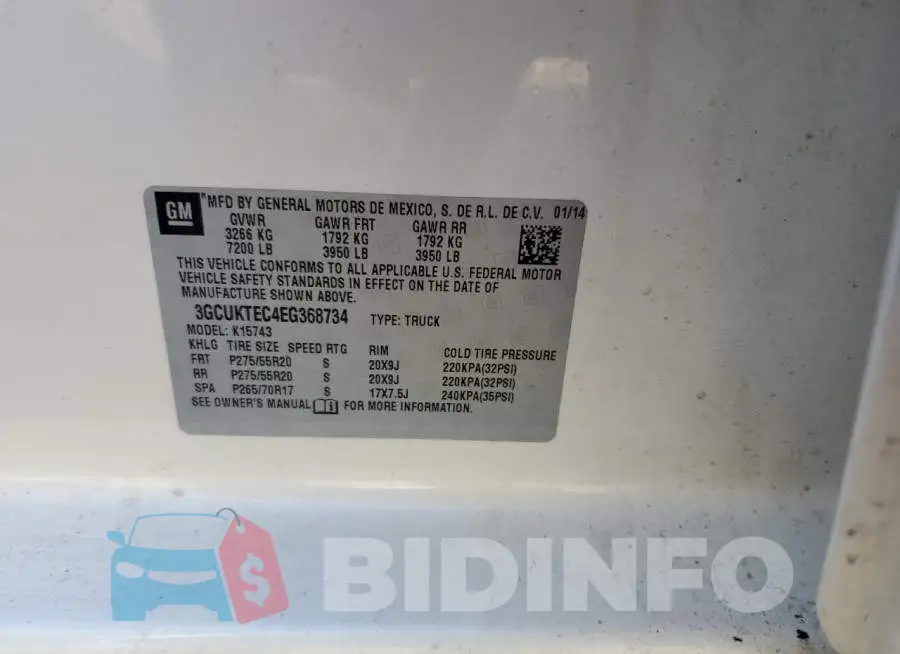 3GCUKTEC4EG368734 Photo# 12