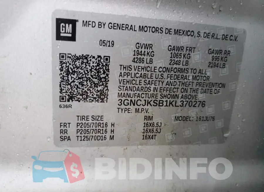 3GNCJKSB1KL370276 Photo# 12