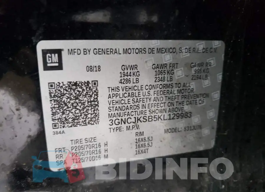 3GNCJKSB5KL129983 Photo# 12