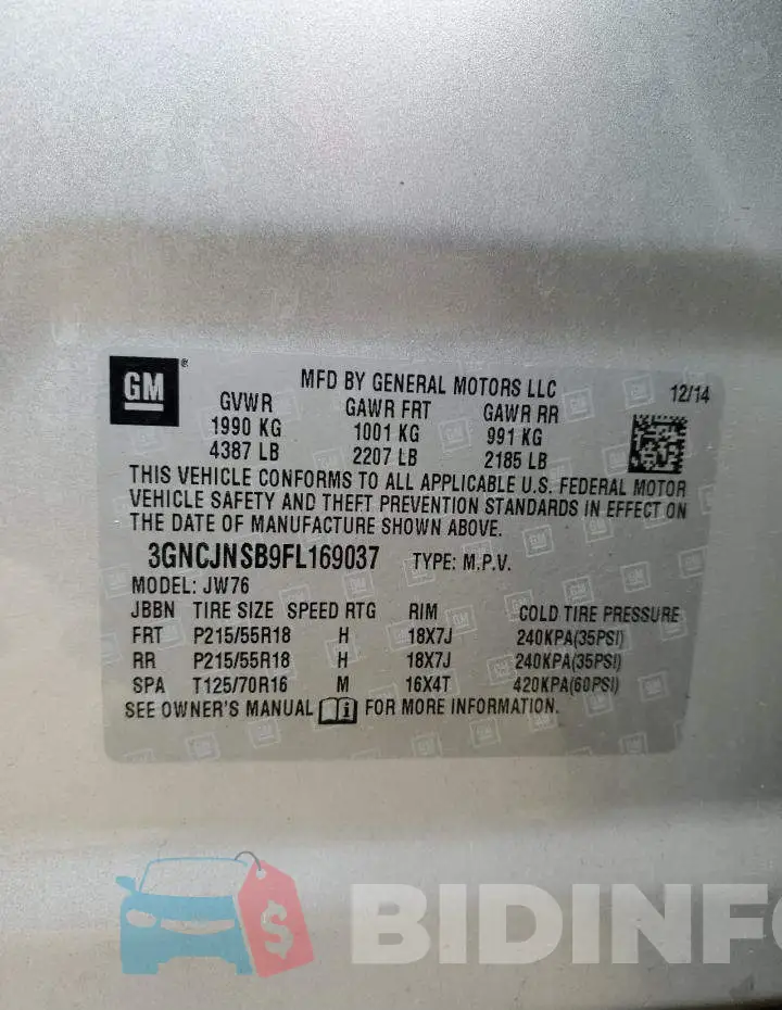 3GNCJNSB9FL169037 Photo# 10